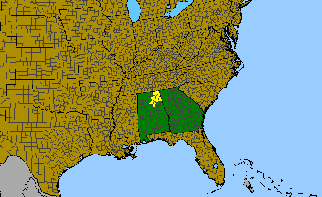 The range of Coreopsis pulchra